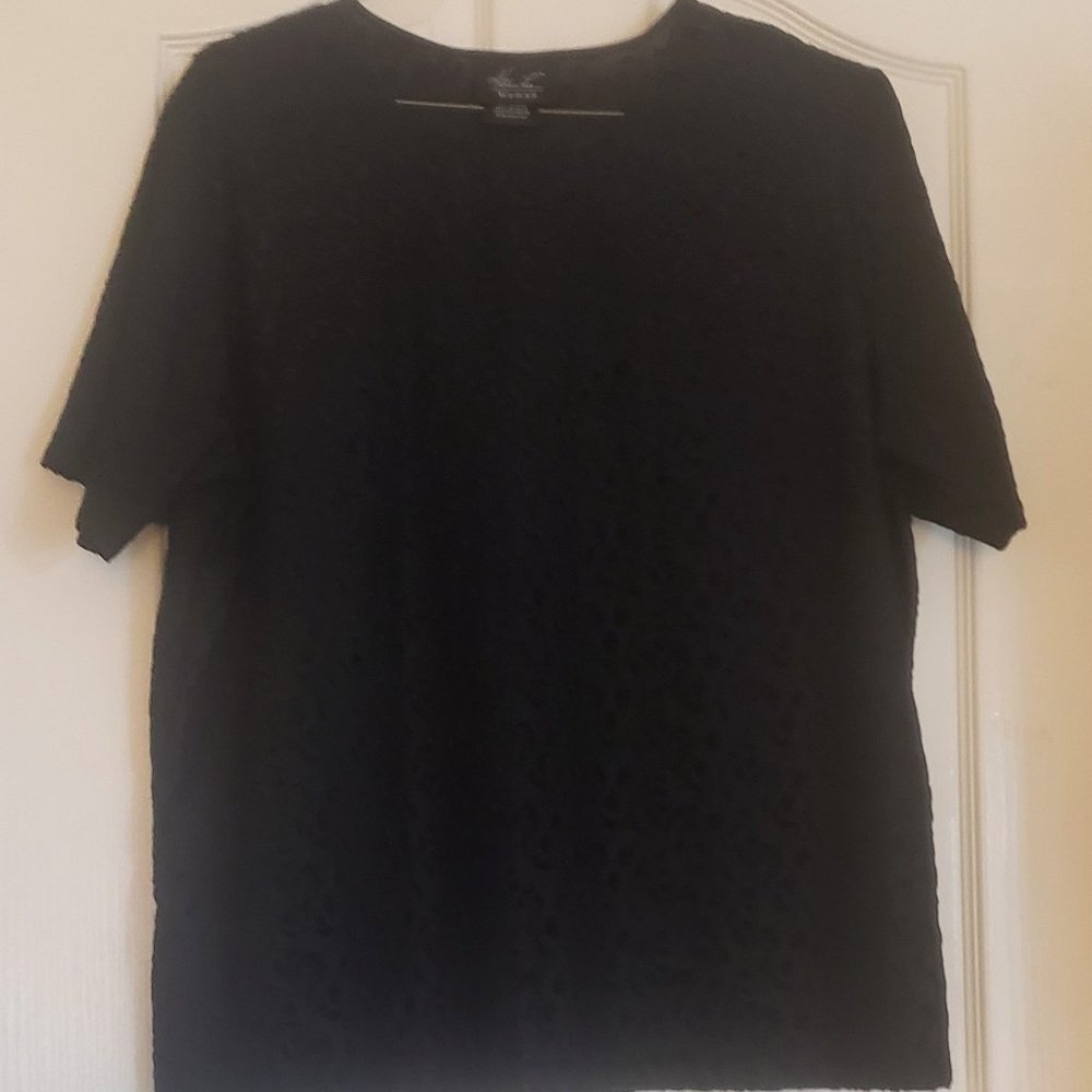 KATHY LEE WOMAN TOP/BLOUSE BLACK 18/20W